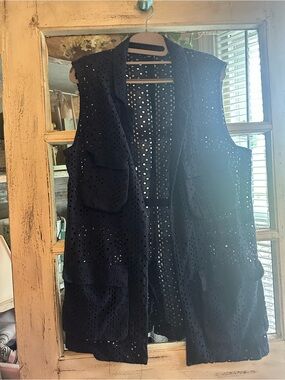 Athena Marie | Navy Eyelet Vest